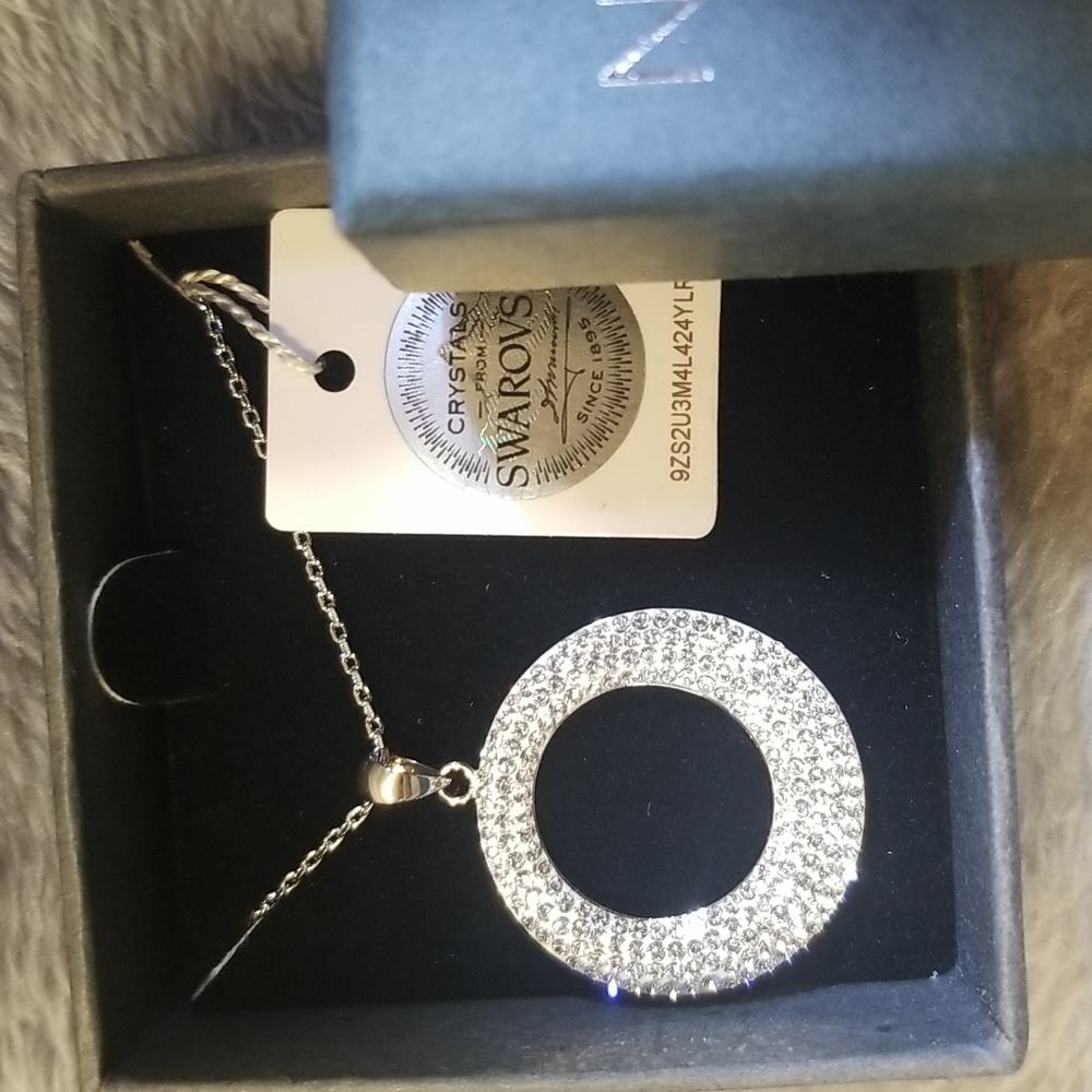 Nic & Syd hoop pendant with genuine Swarovski crystals